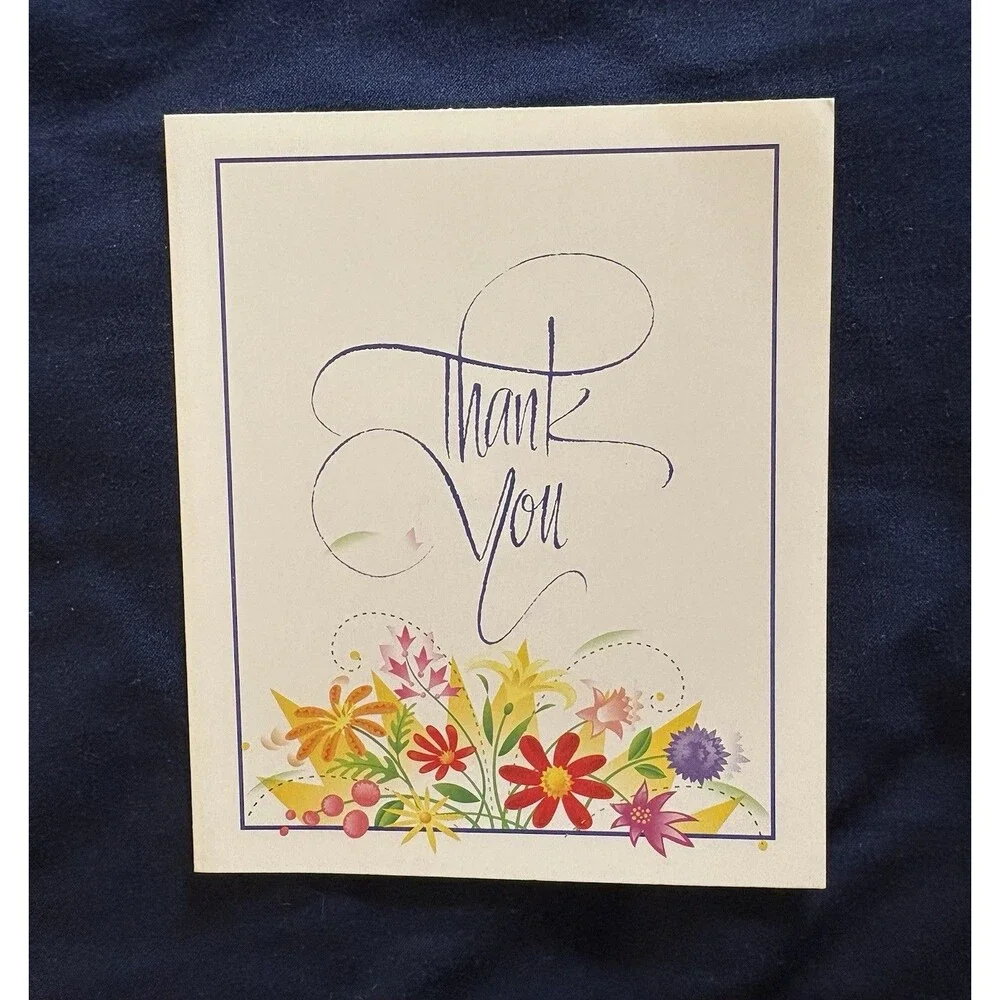 Thank You Card with White Envelope | Flower design by Habitat